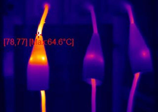 電纜類設備運行狀況檢測:
電纜接頭發(fā)熱引起的溫度異常